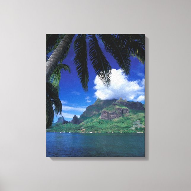 French Polynesia, Moorea. Cooks Bay. Green Canvas Print (Front)