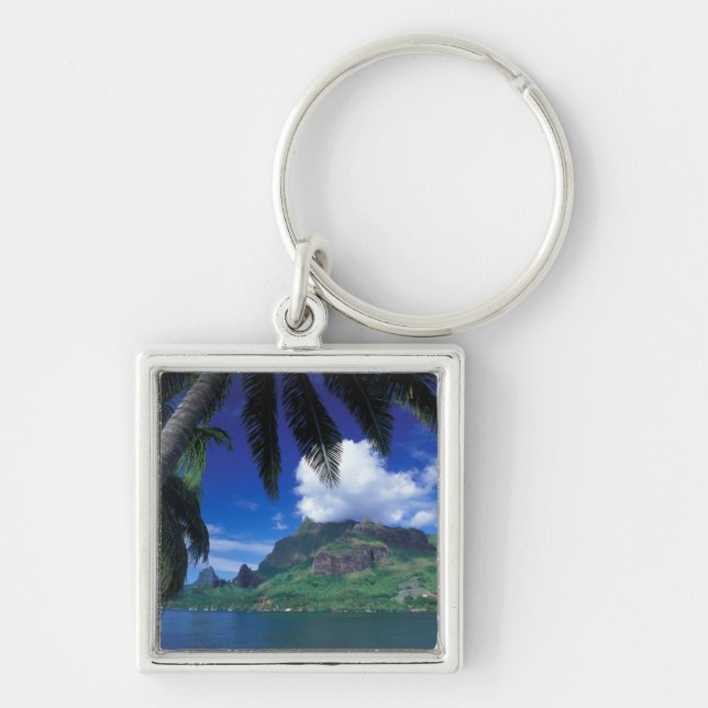 French Polynesia, Moorea. Cooks Bay. Green Keychain (Front)