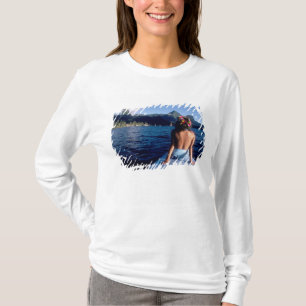 French Polynesia, Moorea. Woman enjoying view on T-Shirt