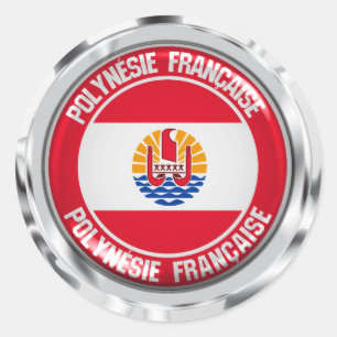 French Polynesia Round Emblem Classic Round Sticker