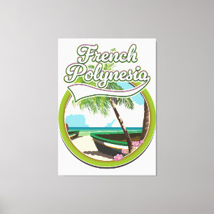 French Polynesia travel logo. Canvas Print