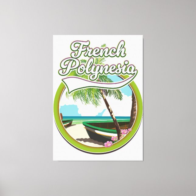 French Polynesia travel logo. Canvas Print (Front)