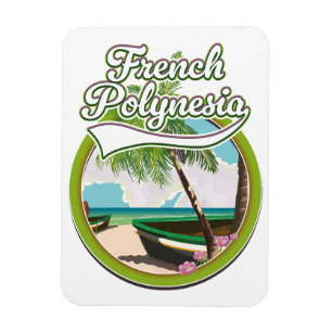 French Polynesia travel logo. Magnet