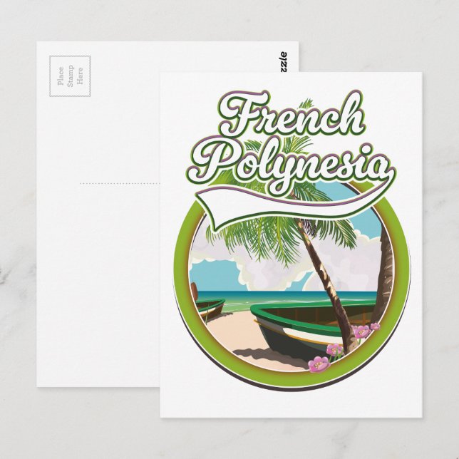 French Polynesia travel logo. Postcard (Front/Back)