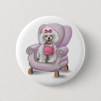 French Poodle 2 Inch Round Button