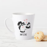 French Poodle Dog Wearing Beret Personalized Name Latte Mug<br><div class="desc">French Poodle Dog Wearing Beret Personalized Name Latte Mug features a cute French Poodle cartoon with pink love hearts and your personalized name below. Perfect for gifts for family,  sweetheart,  husband,  boyfriend and more. Created by Evco Studio www.zazzle.com/store/evcostudio</div>