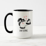 French Poodle Dog Wearing Beret Personalized Name Mug<br><div class="desc">French Poodle Dog Wearing Beret Personalized Name Mug features a cute French Poodle cartoon with pink love hearts and your personalized name below. Perfect for gifts for family,  sweetheart,  husband,  boyfriend and more. Created by Evco Studio www.zazzle.com/store/evcostudio</div>