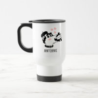 French Poodle Dog Wearing Beret Personalized Name
