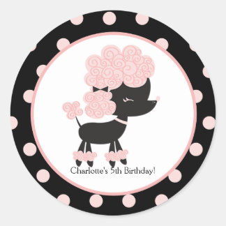 French Poodle Favour Sticker