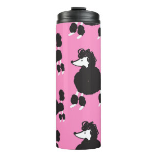 French poodle: vintage illustration pattern. thermal tumbler
