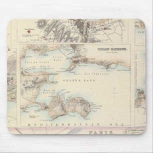 French Portsand Harbours and Plan of Paris Mouse Pad