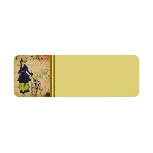 French Postcard Address Label (Front)