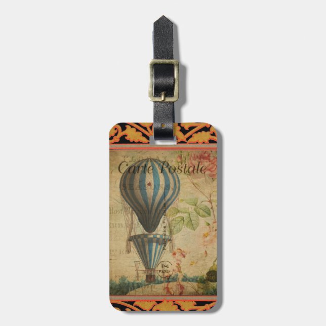 French Postcard Bag Tag (Front Vertical)