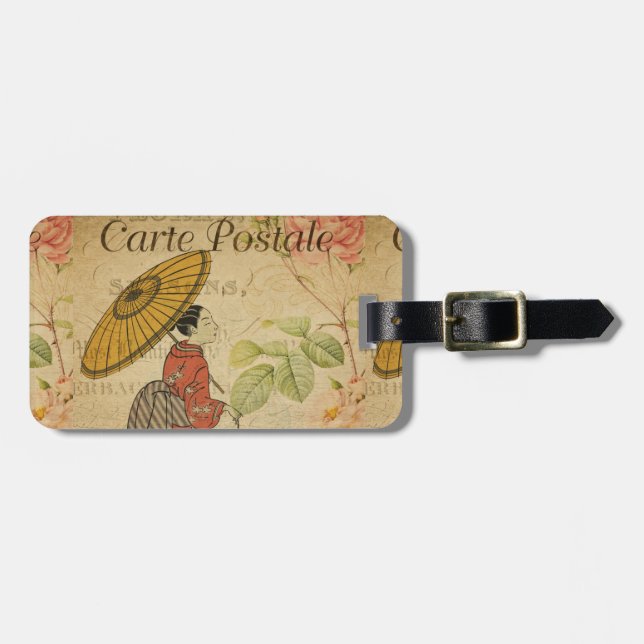 French Postcard Bag Tag (Front Horizontal)