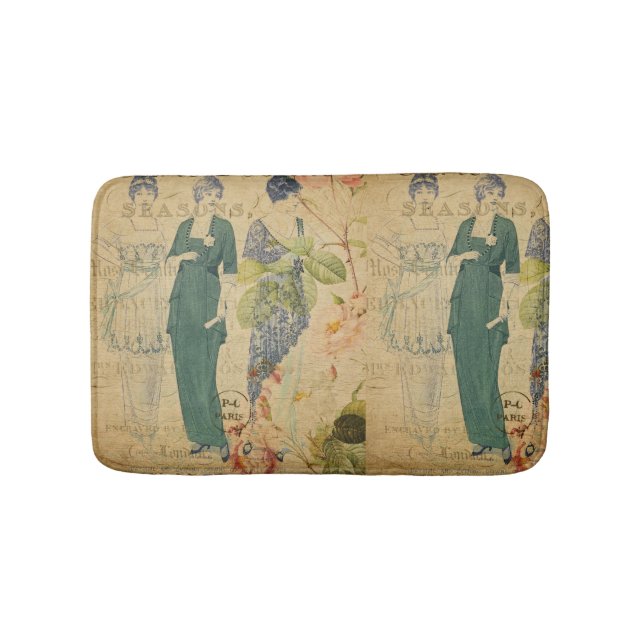 French Postcard Bath Mat (Front)