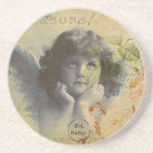 French Postcard Beverage Coaster