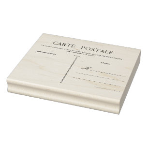 French Postcard Carte Postale Blank Template Rubber Stamp