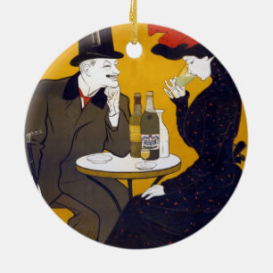 French Postcard Ceramic Ornament