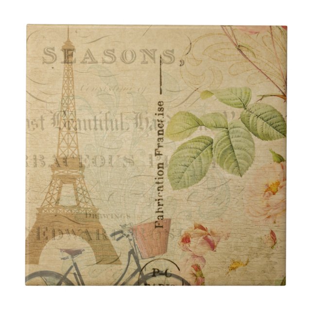 French Postcard Ceramic Tile (Front)
