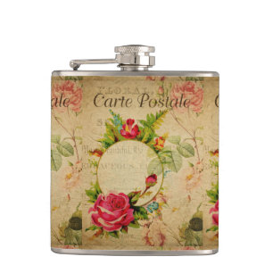 French Postcard Flask