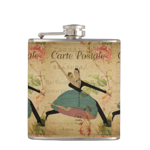 French Postcard Flask