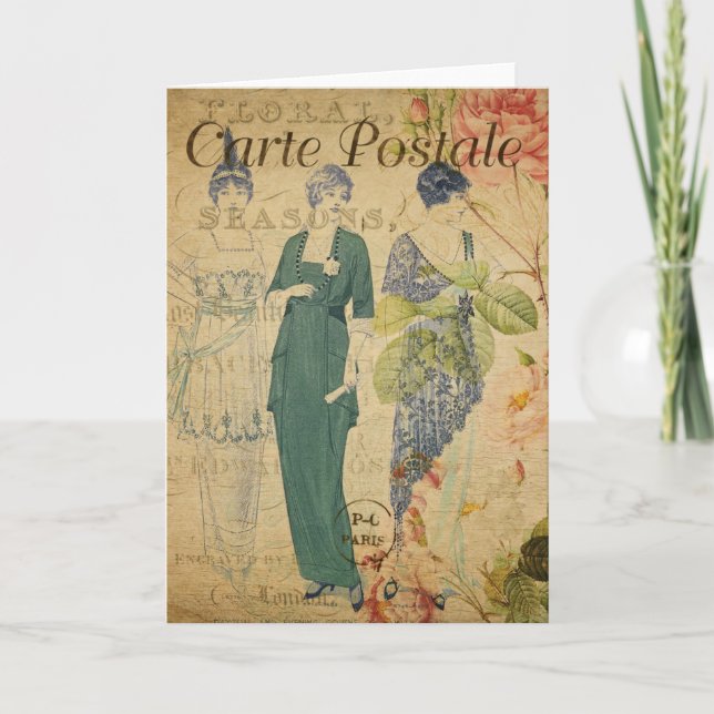 French Postcard Greeting Card (Front)