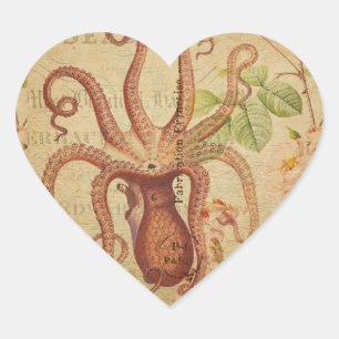 French Postcard Heart Sticker