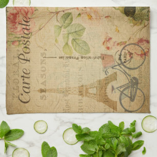French Postcard Kitchen Towel