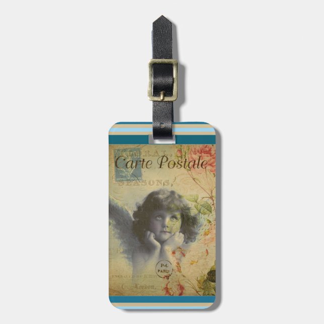 French Postcard Luggage Tag (Front Vertical)