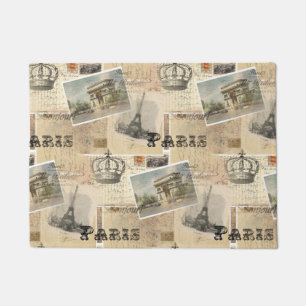 French Postcard Paris Doormat