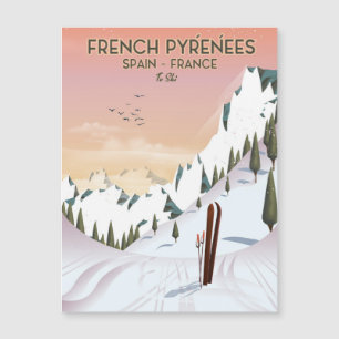 French Pyrénées Ski poster