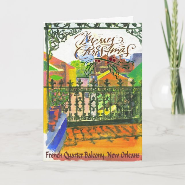 FRench Quarter Balcony Holiday Card (Front)