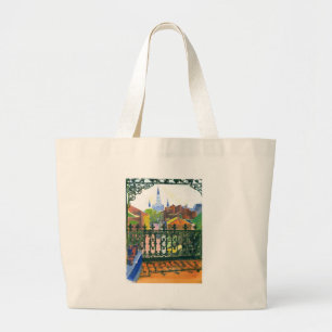 French Quarter Balcony Large Tote Bag