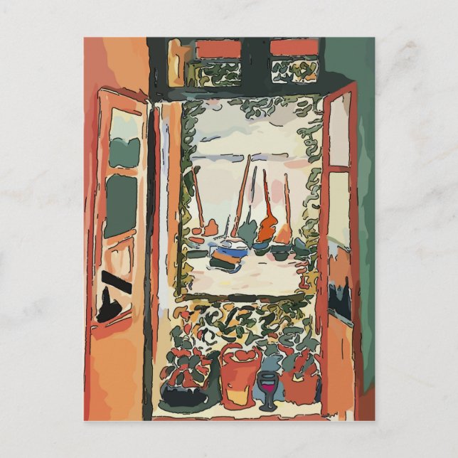 French Quarter Balcony & Wine, Fig Street Studio Postcard (Front)