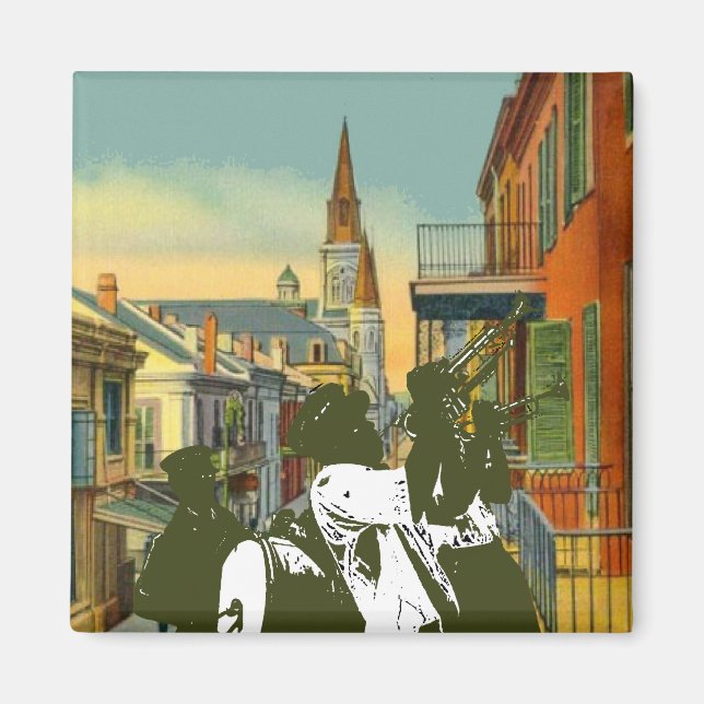 French Quarter Brass Band New Orleans Magnet (Front)