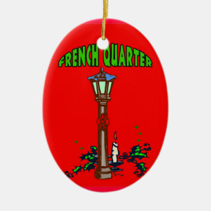 French Quarter Christmas Ceramic Ornament