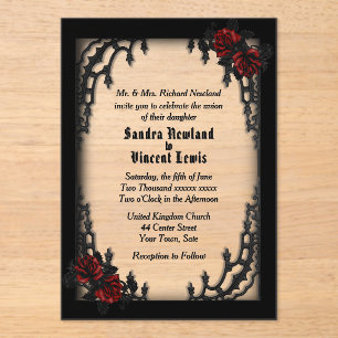 French Quarter Gothic Wedding Theme Acrylic Invitations