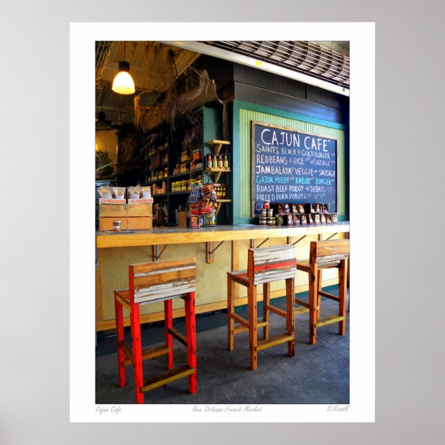 French Quarter Photograph"Cajun Cafe" Poster (Front)