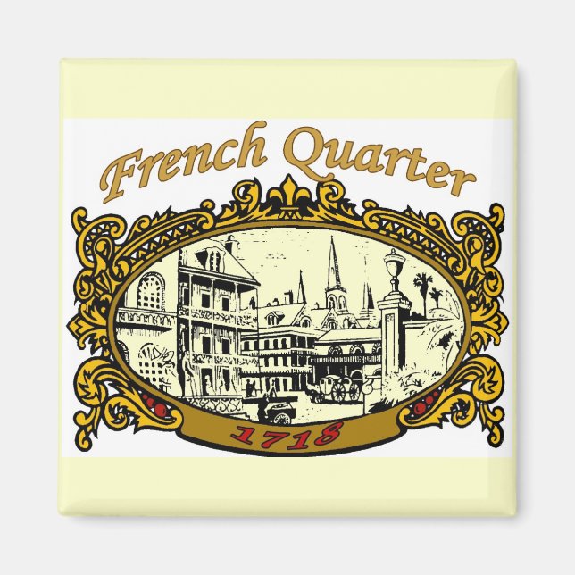 French Quarter Scroll Sign 1718 Magnet (Front)