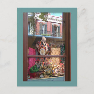 French Quarter Window Reflection Postcard
