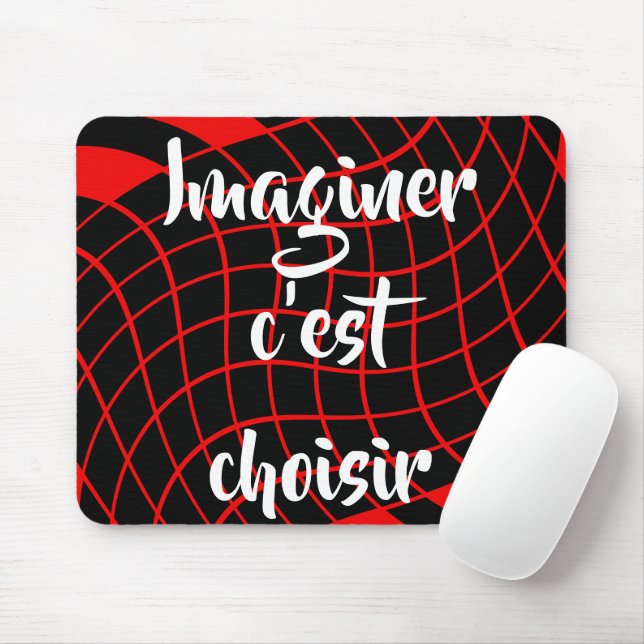 French Quote To imagine is to choose Mouse Pad (With Mouse)