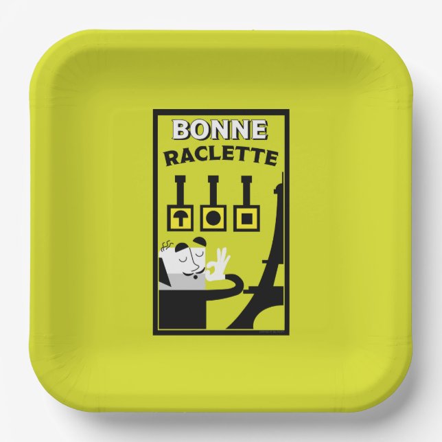 French Raclette Paper Plate (Front)