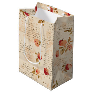 French Red Apples Bridal Shower Medium Gift Bag