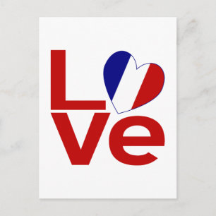 French Red LOVE Postcard