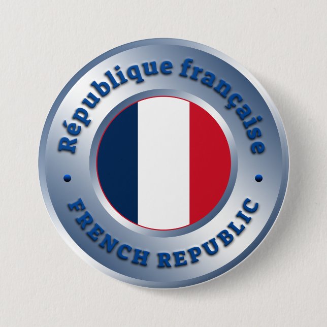 French Republic 3 Inch Round Button (Front)