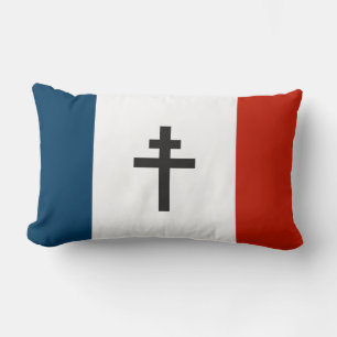 French resistance flag France symbol war cross his Lumbar Pillow