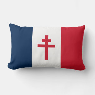 French resistance flag France symbol war cross his Lumbar Pillow