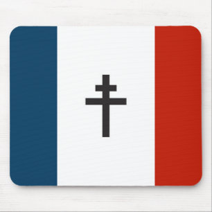 French resistance flag France symbol war cross his Mouse Pad