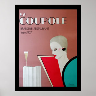 French Restaurant Art Deco poster American English