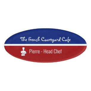 French Restaurant Chef And Staff Name Tag